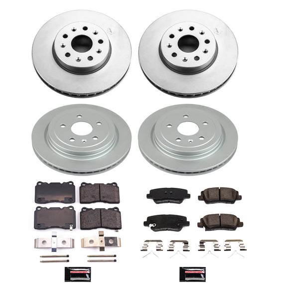 PowerStop Genuine Geomet Coated Rotor and Low-Dust Ceramic Brake Pad Kit