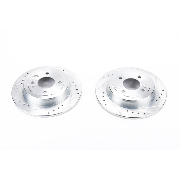 PowerStop Evolution Drilled Slotted Rotors Pair Rear For Kia Rio