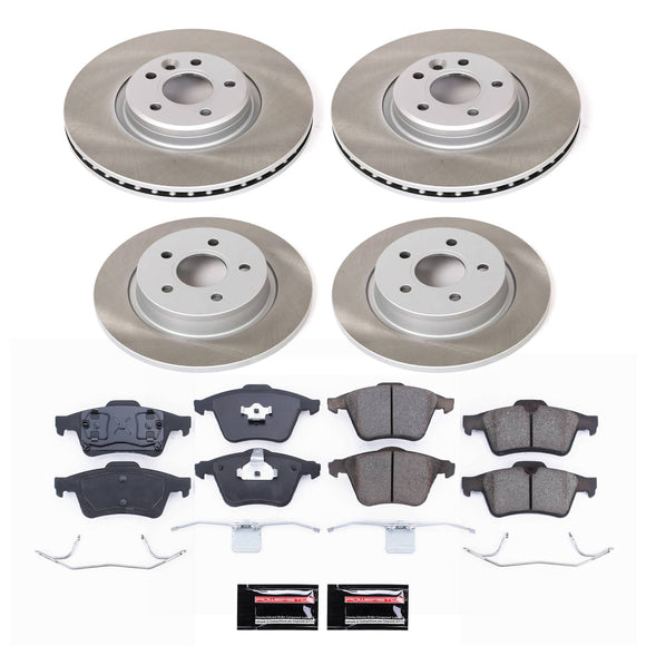 PowerStop Semi-Coated Rotor and Low-Dust Ceramic Brake Pad Kit