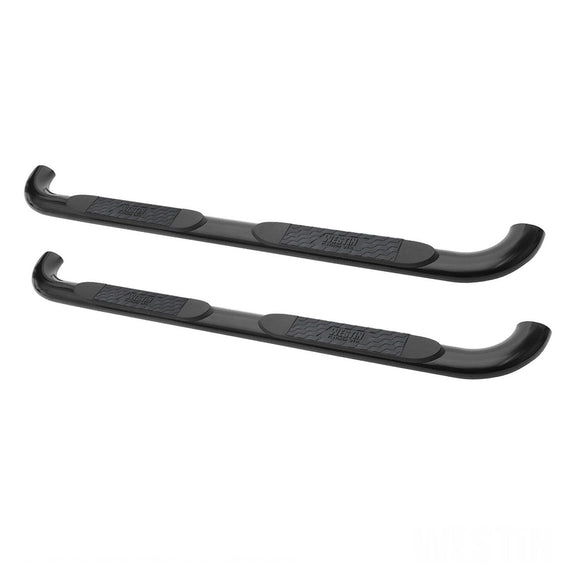 Westin Platinum 4 Oval Nerf Step Bars Powder Coated Black Steel 21-2365