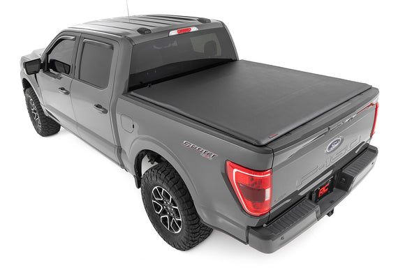 Rough Country Soft Roll Up Bed Cover 6'7" Bed Ford Ford F-150 15-23