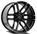 22x9.5 Arena Wheel Supreme Glossy Black Brushed Ddt Face Clear 6x135 ET20 CB87.1