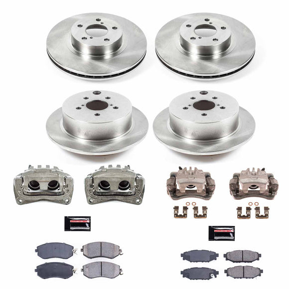 PowerStop OE Stock Replacement Low-Dust Ceramic Brake Pad, Rotor and Caliper Kit