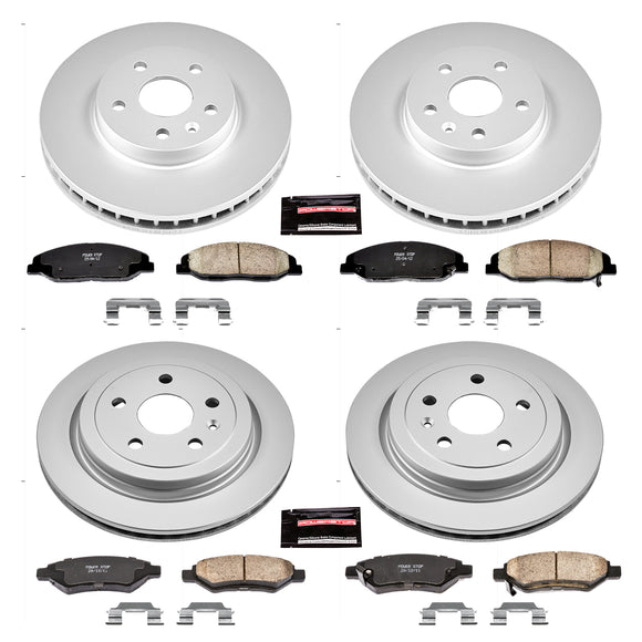 PowerStop Genuine Geomet Coated Rotor and Low-Dust Ceramic Brake Pad Kit