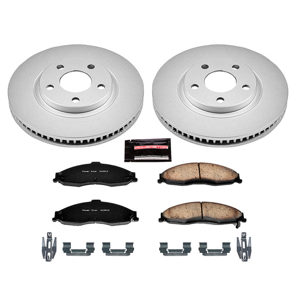 PowerStop Genuine Geomet Coated Rotor and Low-Dust Ceramic Brake Pad Kit