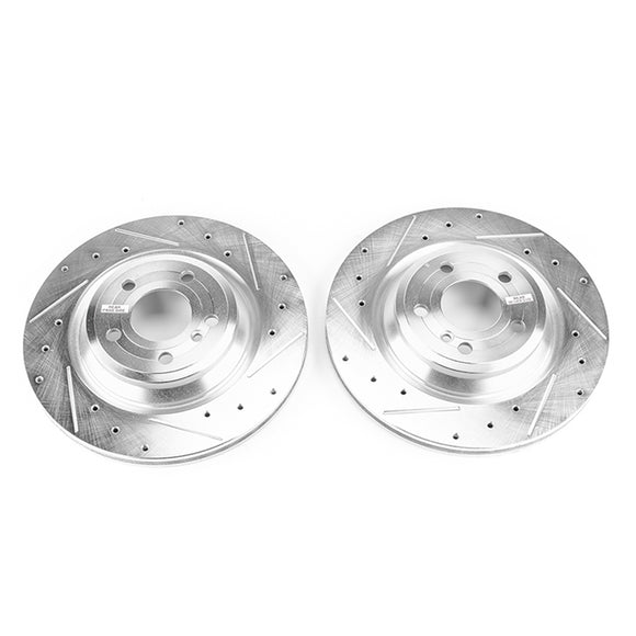 PowerStop Evolution Drilled Slotted Rotors Pair Rear For Mercedes-Benz SL550