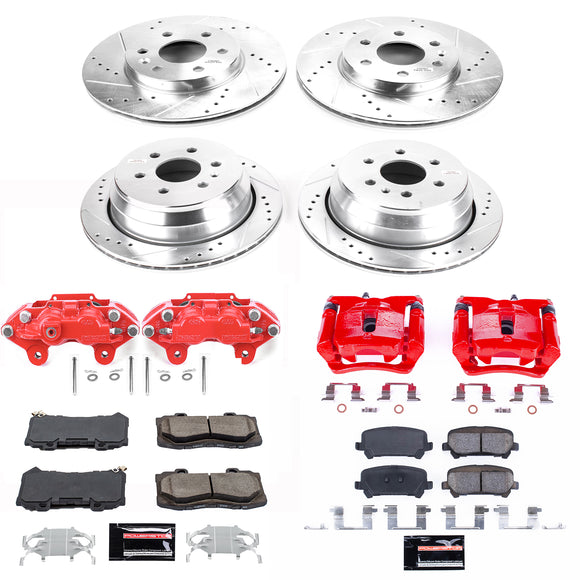 PowerStop Z23 Daily Driver Carbon-Fiber Ceramic Pads Drilled & Slotted Rotor & C