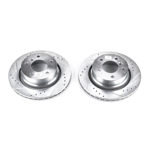 PowerStop Evolution Drilled And Slotted Rotors Pair Rear For BMW Z4