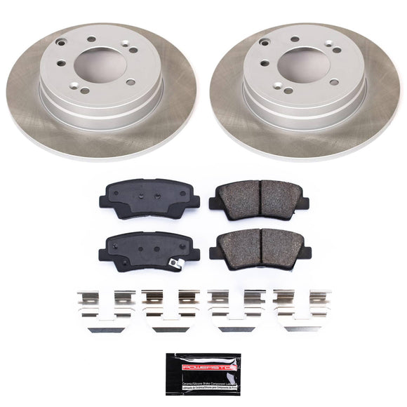 PowerStop Semi-Coated Rotor and Low-Dust Ceramic Brake Pad Kit