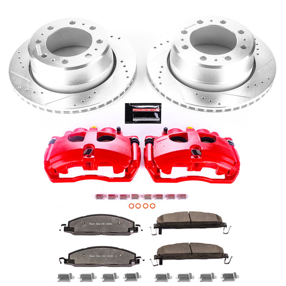 PowerStop Z36 Truck and SUV Ceramic Brake Pad, Drilled & Slotted Rotor, and Cali