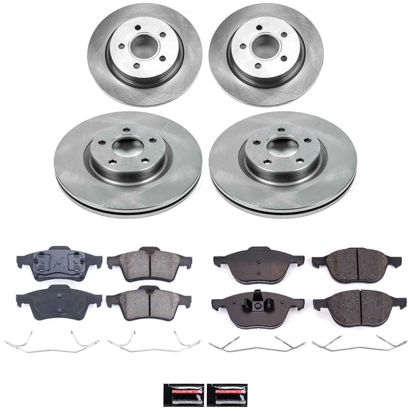 PowerStop OE Stock Replacement Low-Dust Ceramic Brake Pad and Rotor Kit