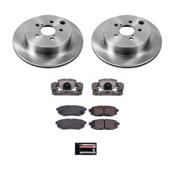 PowerStop OE Stock Replacement Low-Dust Ceramic Brake Pad, Rotor and Caliper Kit