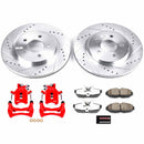 PowerStop Z26 Street Performance Ceramic Brake Pad, Drilled Slotted Rotor, and C