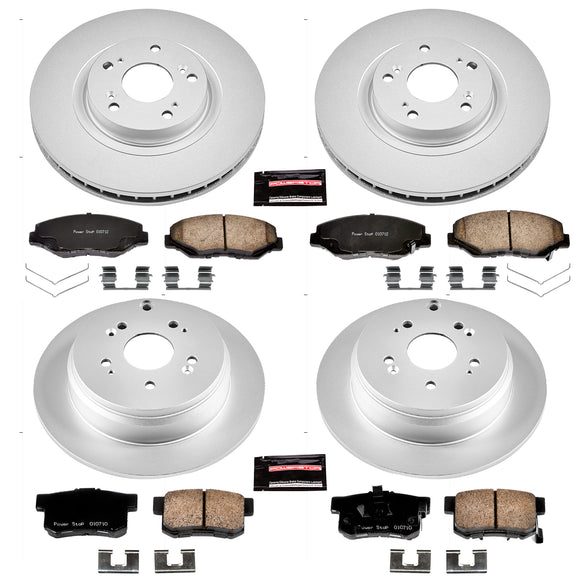 PowerStop Genuine Geomet Coated Rotor and Low-Dust Ceramic Brake Pad Kit