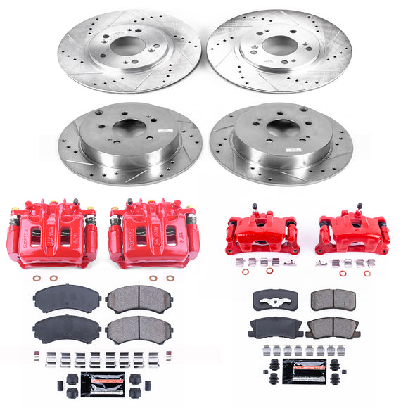 PowerStop Z23 Daily Driver Carbon-Fiber Ceramic Pads Drilled & Slotted Rotor & C