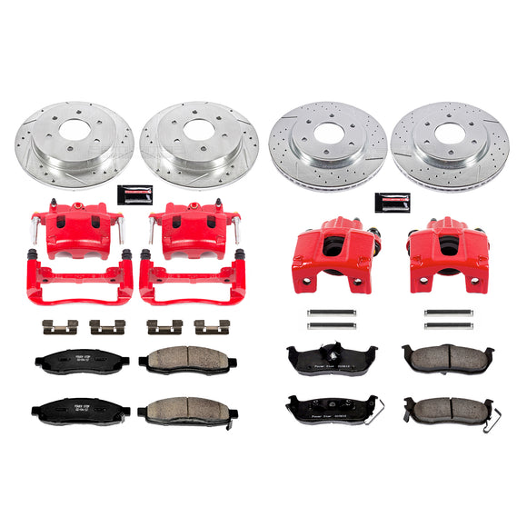 PowerStop Z23 Daily Driver Carbon-Fiber Ceramic Pads Drilled & Slotted Rotor & C
