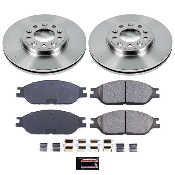 PowerStop OE Stock Replacement Low-Dust Ceramic Brake Pad and Rotor Kit