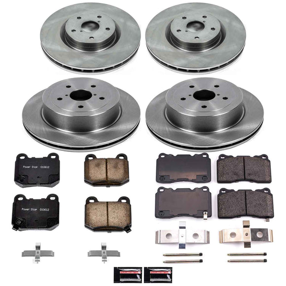 PowerStop OE Stock Replacement Low-Dust Ceramic Brake Pad and Rotor Kit