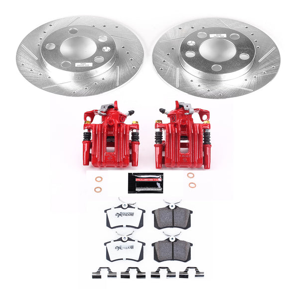 PowerStop Z26 Street Performance Ceramic Brake Pad, Drilled Slotted Rotor, and C