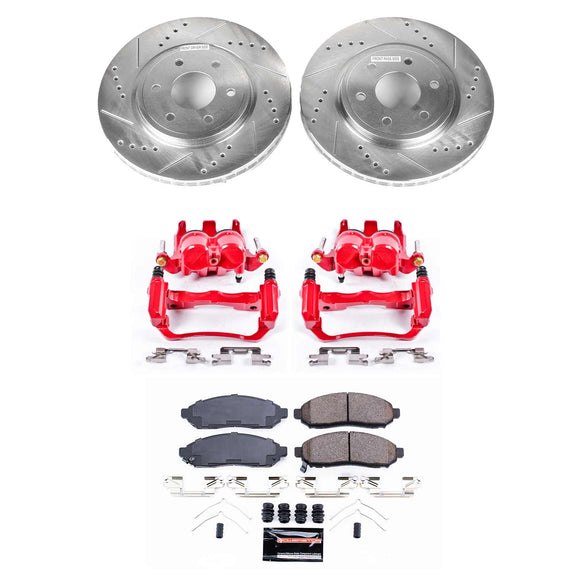 PowerStop Z23 Daily Driver Carbon-Fiber Ceramic Pads Drilled & Slotted Rotor & C