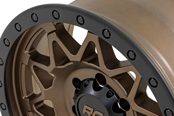 18x9 Rough Country 78 Series Bronze with Black Lip 8x170 ET-12 Wheel Rim