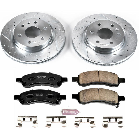PowerStop Z36 Carbon-Fiber Ceramic Brake Pad with Drilled and Slotted Rotor Kit
