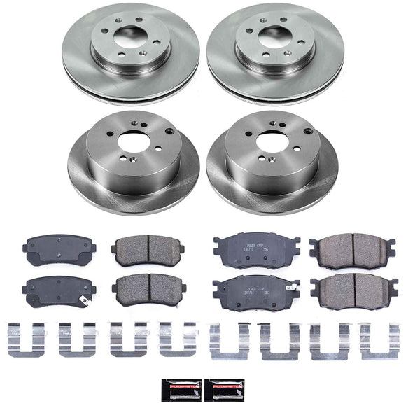 PowerStop OE Stock Replacement Low-Dust Ceramic Brake Pad and Rotor Kit