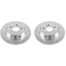 PowerStop Evolution Drilled Slotted Rotors Pair Rear For Mercedes-Benz SL500