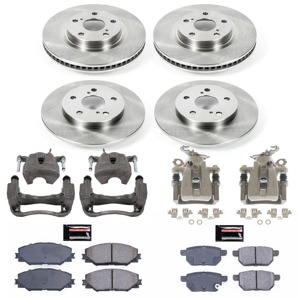 PowerStop OE Stock Replacement Low-Dust Ceramic Brake Pad, Rotor and Caliper Kit