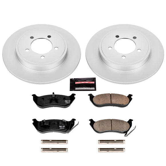 PowerStop Genuine Geomet Coated Rotor and Low-Dust Ceramic Brake Pad Kit