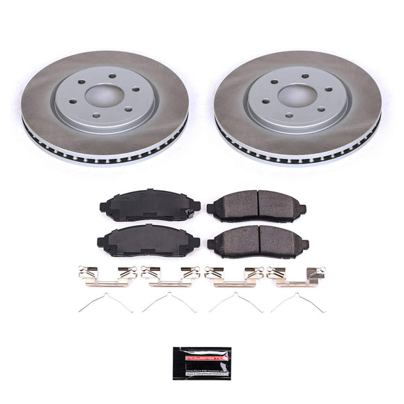 PowerStop Semi-Coated Rotor and Low-Dust Ceramic Brake Pad Kit