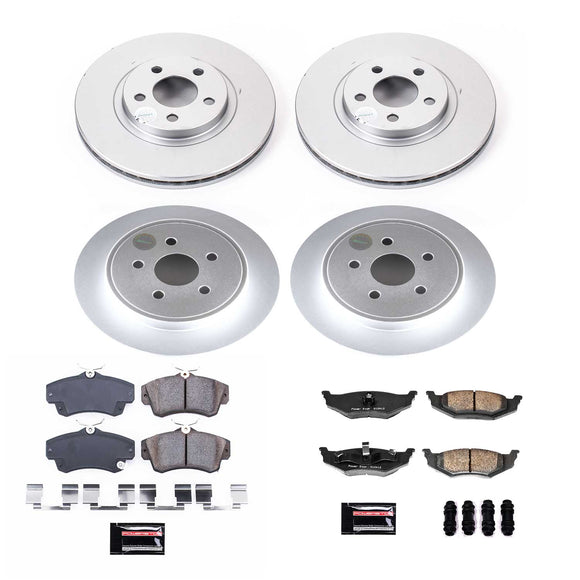 PowerStop Genuine Geomet Coated Rotor and Low-Dust Ceramic Brake Pad Kit