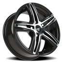 15X6.5 Vision 640 Nitrous Gloss Black Machined Face 5x114.3 5x4.5 ET38