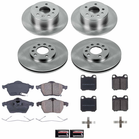 PowerStop OE Stock Replacement Low-Dust Ceramic Brake Pad and Rotor Kit