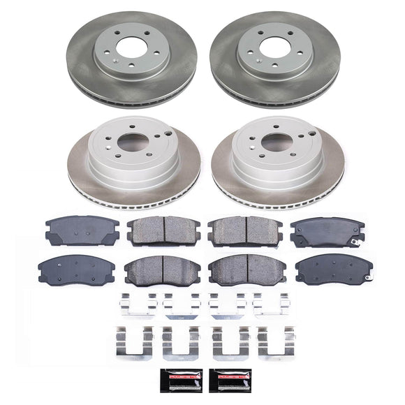 PowerStop Semi-Coated Rotor and Low-Dust Ceramic Brake Pad Kit