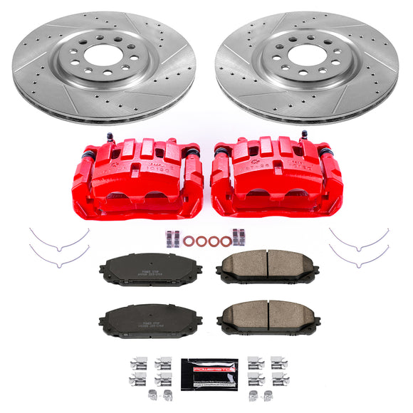 PowerStop Z23 Daily Driver Carbon-Fiber Ceramic Pads Drilled & Slotted Rotor & C