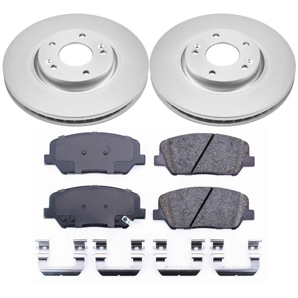 PowerStop Genuine Geomet Coated Rotor and Low-Dust Ceramic Brake Pad Kit