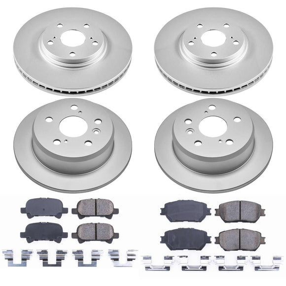 PowerStop Genuine Geomet Coated Rotor and Low-Dust Ceramic Brake Pad Kit