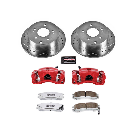 PowerStop Z26 Street Performance Ceramic Brake Pad, Drilled Slotted Rotor, and C