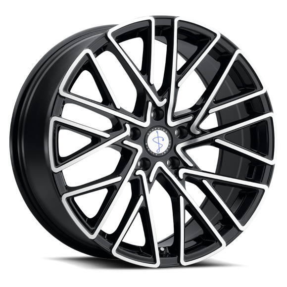 20x9 Sapphire Luxury Alloys SX02-02 Gloss Black Machined 5x114.3 ET35 CB73 Wheel