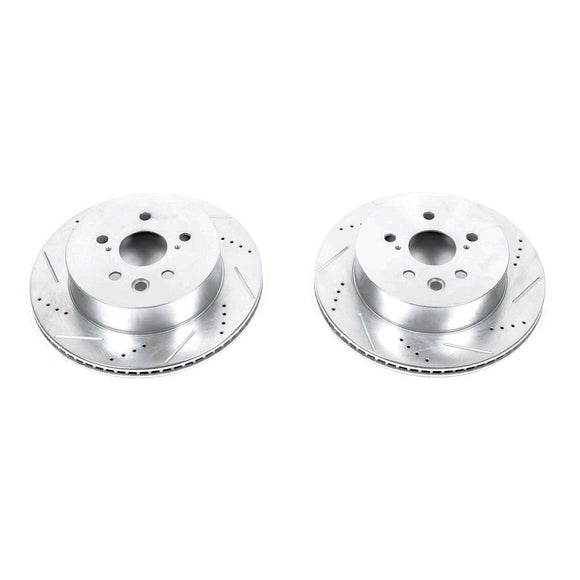 PowerStop Evolution Drilled Slotted Rotors Pair Rear For Lexus GS300