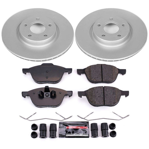 PowerStop Genuine Geomet Coated Rotor and Carbon-Fiber Ceramic Brake Pad Kit
