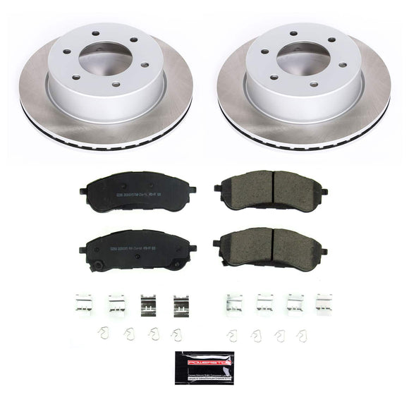 PowerStop Semi-Coated Rotor and Low-Dust Ceramic Brake Pad Kit
