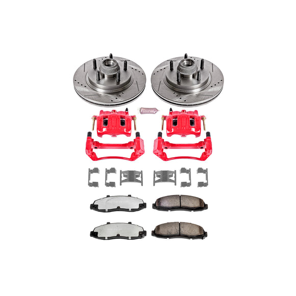 PowerStop Z36 Truck and SUV Ceramic Brake Pad, Drilled & Slotted Rotor, and Cali