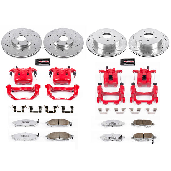 PowerStop Z26 Street Performance Ceramic Brake Pad, Drilled Slotted Rotor, and C