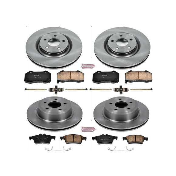 PowerStop OE Stock Replacement Low-Dust Ceramic Brake Pad and Rotor Kit