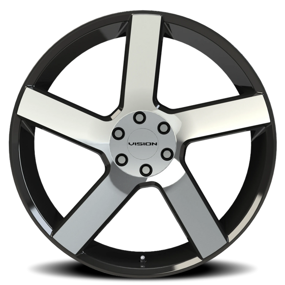24x9.5 Vision 472 Switchback Gloss Black - Machined Wheel 6x135 ET30 CB87.1