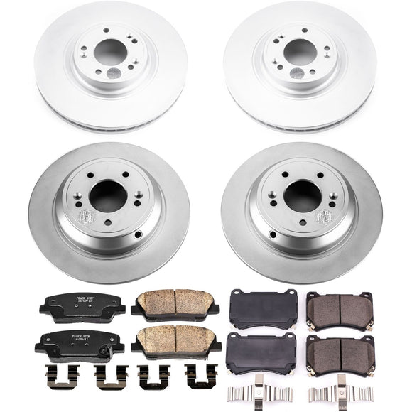 PowerStop Genuine Geomet Coated Rotor and Low-Dust Ceramic Brake Pad Kit