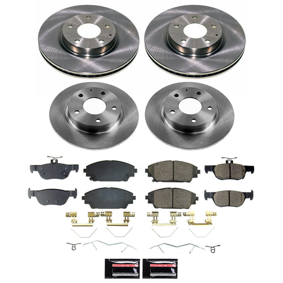 PowerStop OE Stock Replacement Low-Dust Ceramic Brake Pad and Rotor Kit