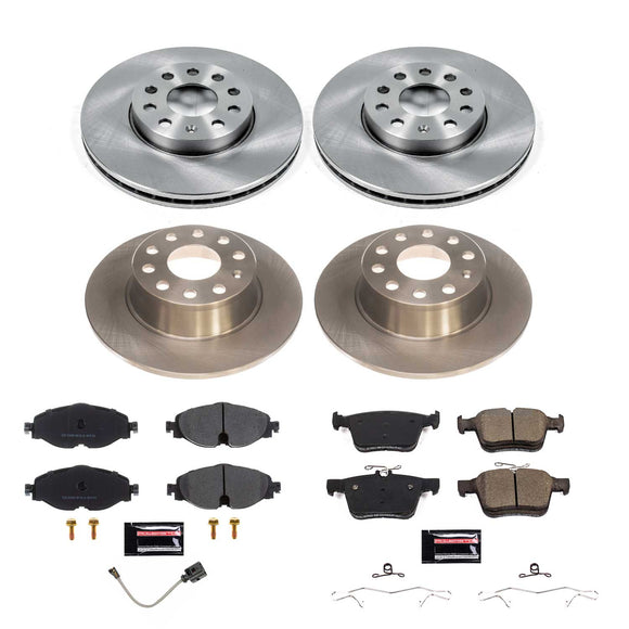 PowerStop OE Stock Replacement Low-Dust Ceramic Brake Pad and Rotor Kit